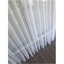 Aleyna Home Taç Şantuk Kullanıma Hazır 1/2,5 Normal Pile Örme Tül Perde Tek Kanat - Krem 100 x 240 cm