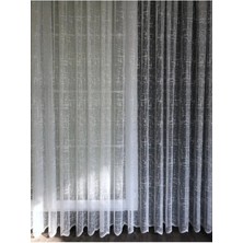 Aleyna Home Taç Şantuk Kullanıma Hazır 1/2,5 Normal Pile Örme Tül Perde Tek Kanat - Krem 100 x 240 cm