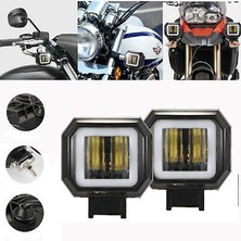 Dekohop Motosiklet Atv Utv Kamyon Tekne Sis Farı Sarı Angelli 2 Adet Sağ Sol Takım Set