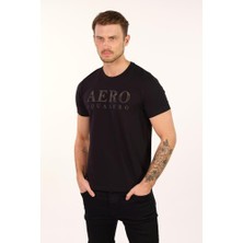 Ar-ma Erkek Bisiklet Yaka Tişört Yazi Baskili Slim Fit Full Süprem Y22344450501
