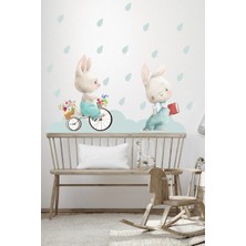 Kt Grup Tavşanlar Diyarında Yağmurlu Bir Gün Çocuk Odası Duvar Sticker Seti