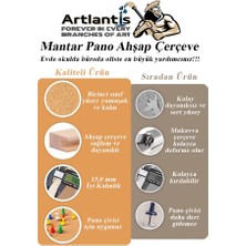 Artlantis Mantar Pano Ahşap Çerçeve 40X60 cm 1 Adet Harita Çivisi Hediyeli Duvara Monte Mantar Çerçeve Evde Okulda Büroda Ofiste