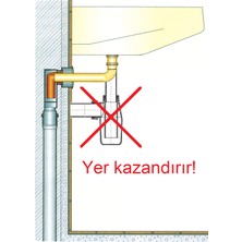 Dallmer Yer Kazandıran Lavabo Sifonu 300 Ks, Beyaz - Alman Kalitesi Sıva Altı Ankastre Koku Önleyici Giderici Kolay Temizlenir Lavabo Sifonu Gideri