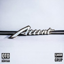 Hyundai Accent "tek Accent" Yazı Yüksek Kaliteli Ithal 3m 3D Çift Taraflı Bantlı One Size