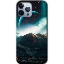 Gramaphone Apple iPhone 13 Pro Max Kılıf Hd Desen Baskılı Arka Kapak + Kırılmaz Cam - Uzay Gökyüzü