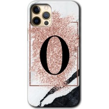 Gramaphone Apple iPhone 11 Pro Kılıf Hd Desen Baskılı Arka Kapak - Pembe Mermer Desenli O Harfi