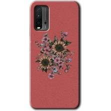 Gramaphone Redmi 9t Kılıf Hd Desen Baskılı Arka Kapak + Esnek Nano Cam - Retro Çiçek