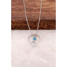 Sümer Telkari Tek Taş Rodyumlu Gümüş Kolye 1937