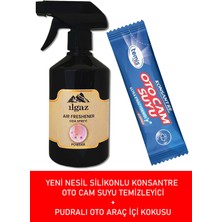 Ilgaz Enjoy Serisi Pudra Sprey Araç Kokusu 500ML + Yeni Nesil Konsantre Silikonlu Oto Cam Suyu 1 Ad = 4 Lt