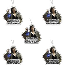 Jet Hızında 5'li Set Kem Göz ve Nazar Komik Tasarımlı Dekoratif Oto Kokusu