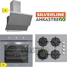 Silverline BO6503S01 - CS5429S01 - 3420 Classy 60 cm Gri Cam Ankastre Set