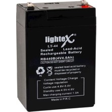 Lıghtex Lt-44 4 Volt - 4 Amper Kuru Akü (Işıldak Aküsü)