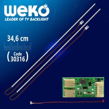 Vestel 17 Universal Monitör E-Led 57 Ledli (2835) 340MM 12V Çift Led+Sürücü+Kablo Takım 34.6 cm (WK-1375)