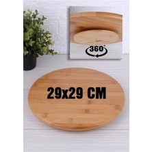 Durnes - Bambu 360 Derece Dönen Sunum Tahtası & Pizza Tahtası 29X29 cm