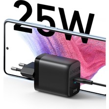 Anker 312 Samsung PPS Destekli 25W USB-C Şarj Cihazı - iPhone / Android ile Uyumlu Type-C Hızlı Şarj Adaptörü - A2642 - Siyah (Anker Türkiye Garantili)