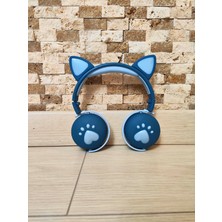 Kedi Kulaklı Kulaklık LED Işıklı Mikronlu Hafıza Kartı/aux Girişli Kablosuz Bluetooth Kedi Kulaklık Bk1