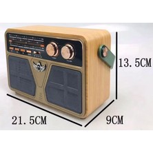 Coverzone Retro Radyo Taşınabilir Bluetooth Speaker ve Hoparlör Ahşap Kaplama Kumandalı Klasik Antika Tarzı Iç ve Dış Mekan Multiband USB Girişli Dekoratif Klasik Radyo CV-5070BT