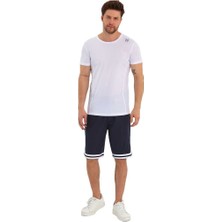 Adams Erkek Polyester Beyaz Şeritli  Basketbol Şort
