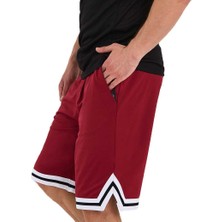 Adams Erkek Polyester Beyaz Şeritli  Basketbol Şort
