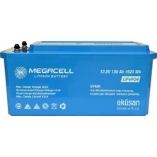 Megacell Lifepo4 12.8V 150AH Karavan/marin Abs Lityum Demir Fosfat Akü