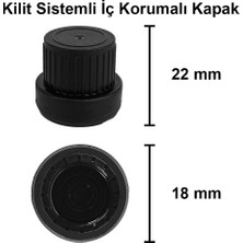 Afracam 100 cc Amber Kilitli Siyah Kapaklı 100 ml Kahverengi Cam Şişe 6 Adet