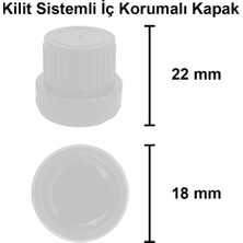 Afracam 100 cc Amber Kilitli Beyaz Kapaklı 100 ml Kahverengi Cam Şişe 6 Adet