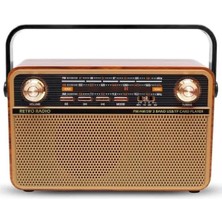 Coverzone Retro Radyo Taşınabilir Bluetooth Speaker ve Hoparlör Klasik Antika Tarzı Iç ve Dış Mekan Multiband USB Girişli Dekoratif Klasik Radyo CV-5050