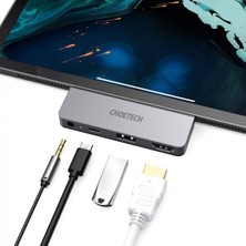 MST Apple iPad Pro Adaptörü Için Choetech Bağlantı Istasyonu Hub USB Tip C 4'ü 1 Arada 60W Pd Siyah (HUB-M13):