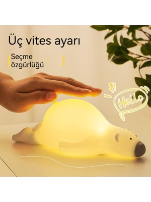 Maskot Yeni Tembel Ayı Şarj Atmosferi Işığı Cep Telefonu Tutucu Fonksiyonu Gece Lambası (Yurt Dışından)