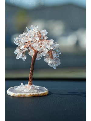 AEA Kristal Kuvars Hayat Ağacı Doğal Taş Torpido Süsü