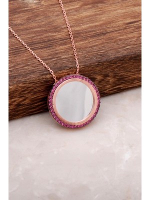 Sümer Telkari Tamtur Rubin Taşlı Gümüş Plaka Kolye 1213