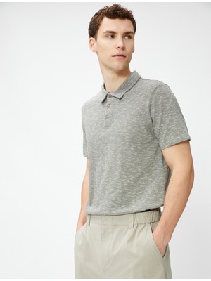 Koton Polo Yaka Tişört Düğmeli Kısa Kollu