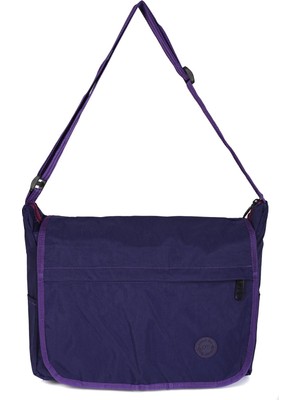 Nk 1207 Krinkıl Kumaş Su Geçirmez Postacı Çantası Lacivert-Mor