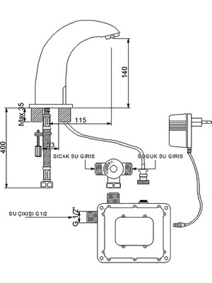 Newarc Elite Fotoselli Lavabo Bataryası