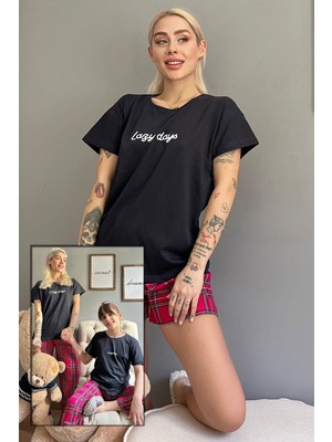 Pijama Evi Lazy Days Şortlu Anne Kız Aile Pijaması - Kadın Takımı
