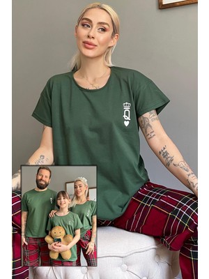 Pijama Evi Queen Kısa Kol Sevgili Aile Pijaması - Kadın Takımı