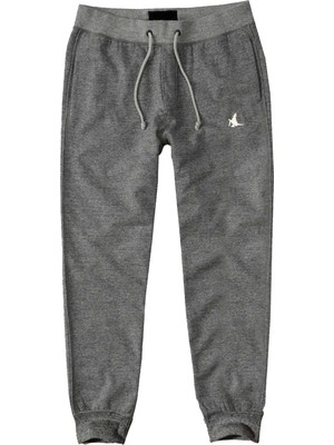 Alaska The Last Frontier Slim Fit Dar Paça Pamuk Erkek Eşofman Altı Jogger Sweat Pants--Gri--