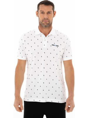 Ar-ma Erkek Polo Yaka Tişört Resim Baskili Regular Fit Tek Toplama Licrali Pike Y25374306701