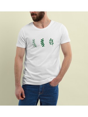 Prospettiva Erkek Beyaz Yaprak / Leaf Symbol T-Shırt