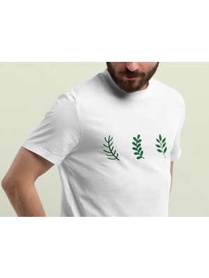 Prospettiva Erkek Beyaz Yaprak / Leaf Symbol T-Shırt