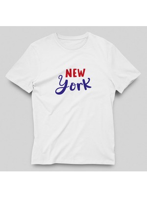 Prospettiva Erkek Beyaz New York Symbol T-Shırt