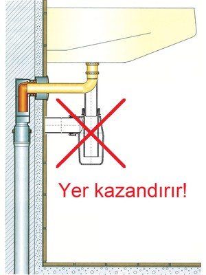 Dallmer Yer Kazandıran Lavabo Sifonu 300 Ks, Beyaz - Alman Kalitesi Sıva Altı Ankastre Koku Önleyici Giderici Kolay Temizlenir Lavabo Sifonu Gideri