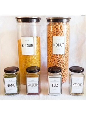 Kt Grup Kavanoz Etiketi - 12LI Bakliyat Etiket Seti - Sudan Etkilenmez