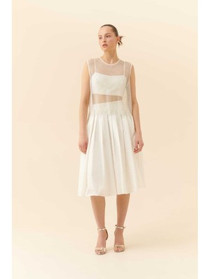 ROMAN Fileli Askılı Bluz Beyaz Y2313041_002