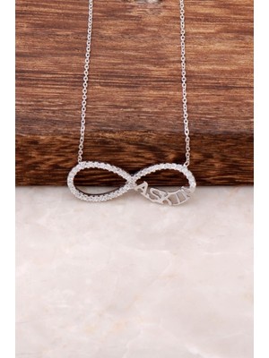 Sümer Telkari Sonsuzluk Rodyumlu Gümüş Kolye 1952