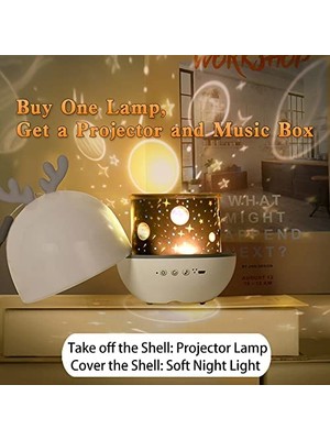Bebek Projektör Gece Lambası, Müzikli ve Işıklı, Uzaktan Kumandalı (Yurt Dışından)