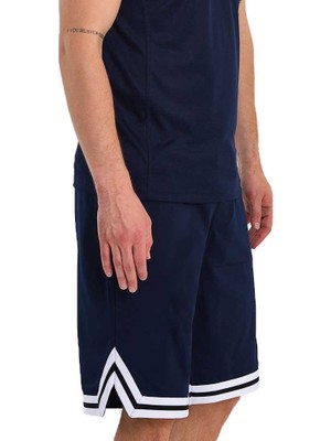 Adams Erkek Polyester Beyaz Şeritli  Basketbol Şort