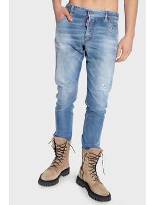 Dsquared2 Sexy Twist Streç Pamuklu Normal Bel Slim Fit Jeans Erkek Kot Pantolon S71LB1174 S30664 470