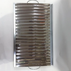Türk Köfteci Tip Mangal Izgarası Oluklu Üst Paneli Paslanmaz Çelik Saç Mangal Izgarası 56X35CM Üst Panel