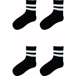 Hepsine Rakip 4lü Unisex Çizgili Kısa Çorap Pamuklu Tenis Ekonomik Spor